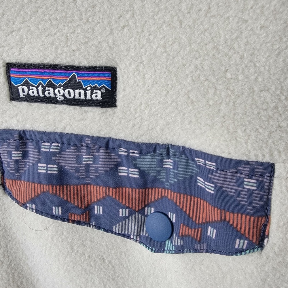 patagonia women lightweight synchilla snap-T pullover sweater sz S Pelican stone - Picture 5 of 8